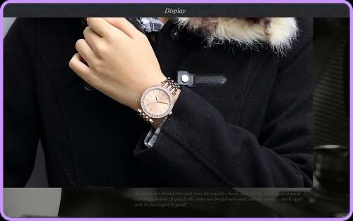 From UK** Magnifisant* Taylor Cole Lady Georgeos Rose Gold Steel Band Bracelet Luxury  Date  Watch*