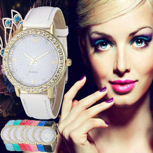 -***LADIES **FINE DETAILED CLASSY  ROMAN NUMERALS CRYSTAL ENCRUSTED  WATCH !!