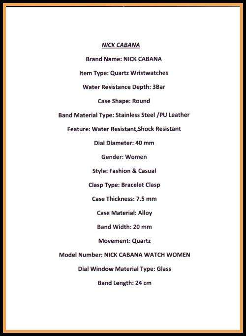 $49--***Womens Big Dial Nick Cabana Brand**Exclusive** White Dial Silver Stainless Steel Belt.**