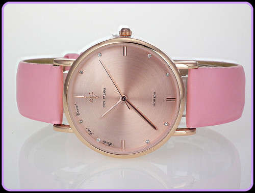 --$49- Womens Nick Cabana Brand** BEAUTIFUL UNIQUE* Elixer Rose** Gold Dial Pink Leather  Belt.*