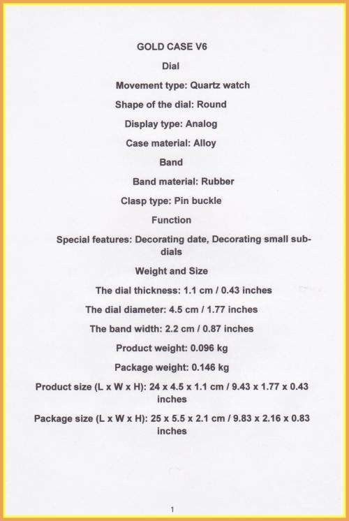 **Big, Luxury Gold Case -Heavy Duty Silicone Strap- Men Quartz watch