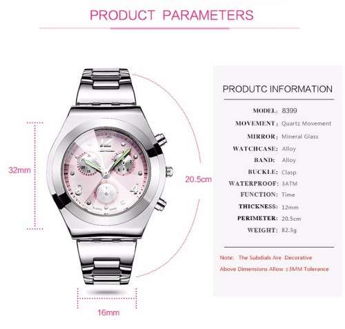 Elegant Luxury Ladies Quartz  Wristwatch Relogio Feminino Montre Femme Reloj Mujer 8399