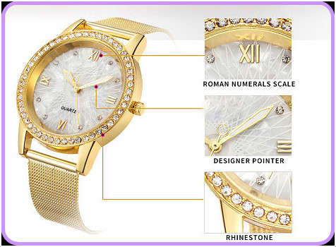 -***LADIES **FINE DETAILED CLASSY  ROMAN NUMERALS CRYSTAL ENCRUSTED  WATCH !!
