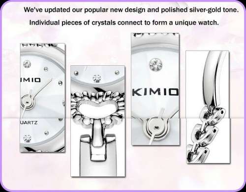 --***LADIES **ELEGANT and FEMININE** STEEPLE GLASS KIMIO **SILVER BANGLE **QUARTZ WATCH**