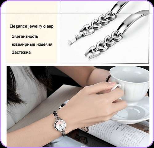 --***LADIES **ELEGANT and FEMININE** STEEPLE GLASS KIMIO **SILVER BANGLE **QUARTZ WATCH**