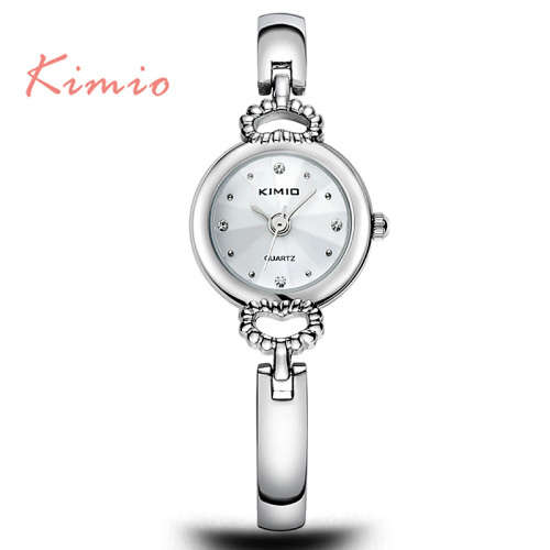 --***LADIES **ELEGANT and FEMININE** STEEPLE GLASS KIMIO **SILVER BANGLE **QUARTZ WATCH**