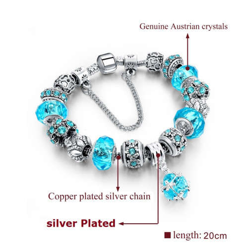 -***LONGWAY**2016 Fashion Jewelry Bracelets & Bangles **BLUE Austrian Crystals *