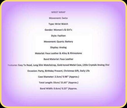 --*****WRIST WRAP***  LADIES  SMALL QUARTZ WATCH**