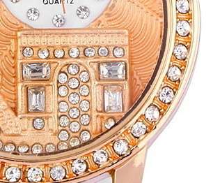 --***Womens Beautiful Crytal Encrusted" ARC DE TRIOMPHE " Eiffel Tower Classic Quartz Wrist Watch !!