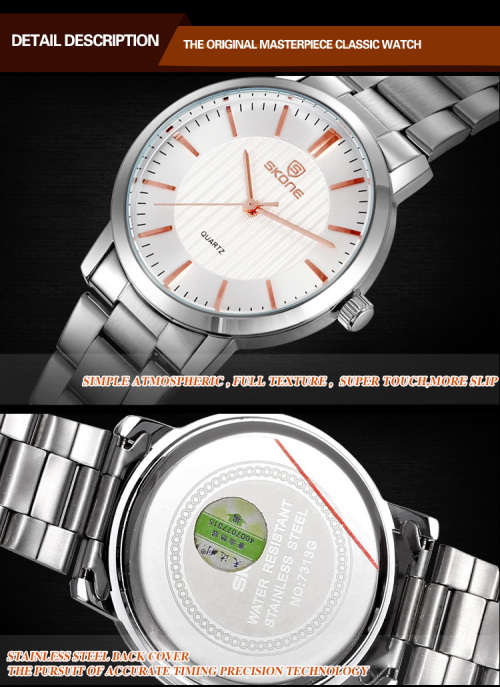 -- * **ELEGANT LADIES SKONE ( M 7313 ) ALL STEEL ROSE GOLD POINTERS ANALOG DRESS WATCH**