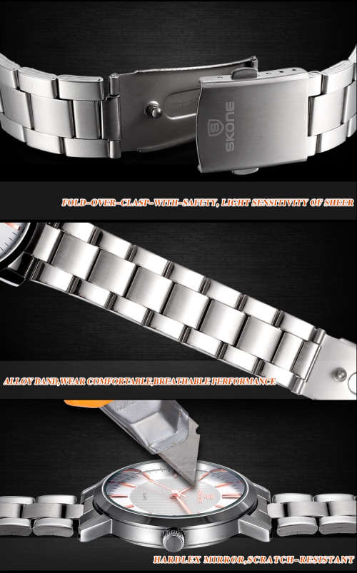 -- * **ELEGANT LADIES SKONE ( M 7313 ) ALL STEEL ROSE GOLD POINTERS ANALOG DRESS WATCH**