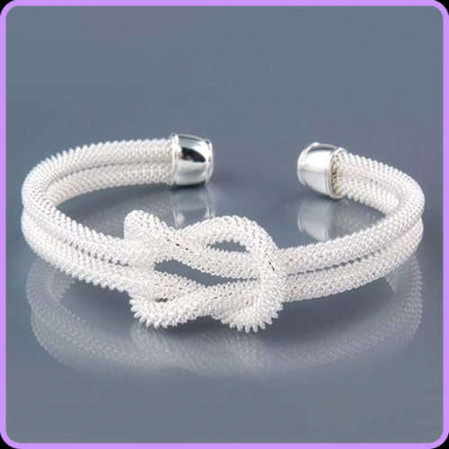 --*****925 SILVER Jewelry Noble Knot Bangle Bracelet ( 5 ITEMS AS 1 )