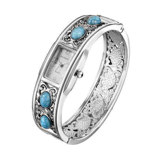 **Elegant Antiqued Charming Baosaili BSL957 Lovely Turquoise/Silver Quartz Bracelet Watch  *