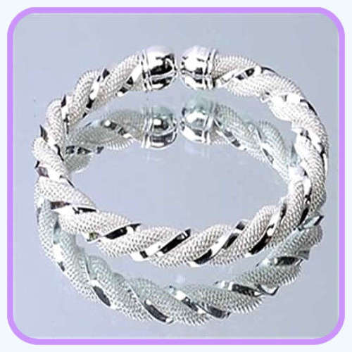 --*****925 SILVER Jewelry Noble Knot Bangle Bracelet ( 5 ITEMS AS 1 )