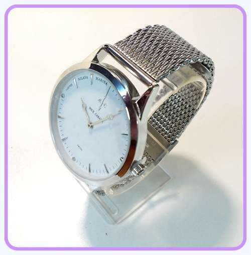 $199--***Womens Big Dial Nick Cabana Brand**Exclusive** White Dial Silver Stainless Steel Belt.**