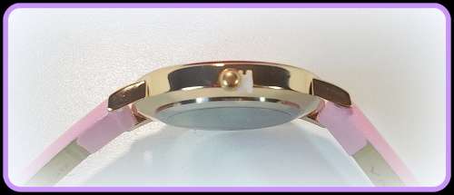 --$49- Womens Nick Cabana Brand** BEAUTIFUL UNIQUE* Elixer Rose** Gold Dial Pink Leather  Belt.*
