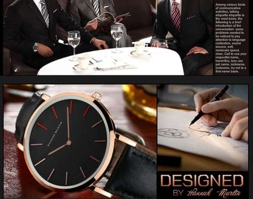 **Big Dial Modern Fashion comFortable**HM**BRAND  unisex watch-Leather Strap ***