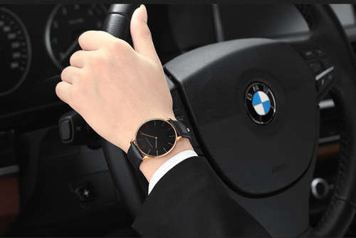 **Big Dial Modern Fashion comFortable**HM**BRAND  unisex watch-Leather Strap ***