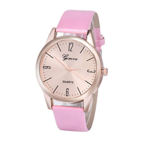 --***LADIES **CLASSIC  GENEVA ~  QUARTZ WATCH** LEATHER  STRAP