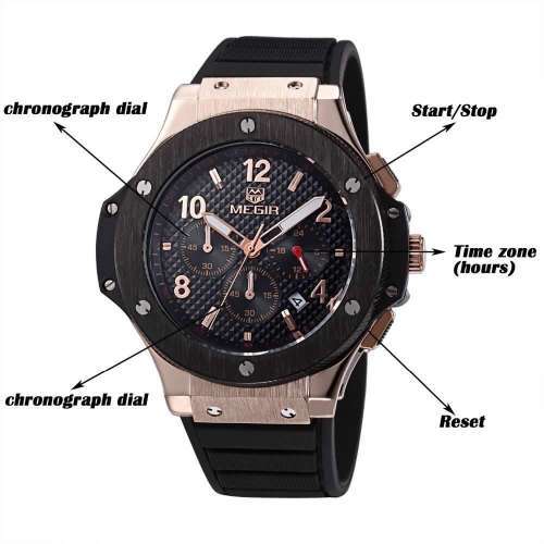 ***  Megir Brand Chronograph Business Mens Watch ** 6 Hands**