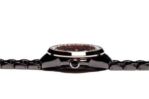 -***$51* --***LADIES **SWAROVSKI CRYSTAL ENCRUSTED ~SINOBI~ROSE GOLD/BLACK QUARTZ Watch -