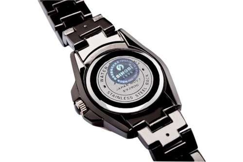 -***$51* --***LADIES **SWAROVSKI CRYSTAL ENCRUSTED ~SINOBI~ROSE GOLD/BLACK QUARTZ Watch -