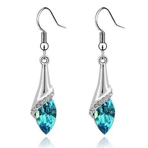 **LONGWAY**New Swarovski Crystal Teardrop Earrings Bracelets Pendant Necklace Set Jewelry *