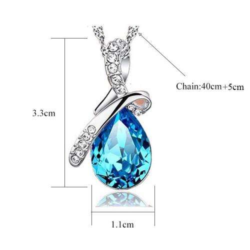 **LONGWAY**New Swarovski Crystal Teardrop Earrings Bracelets Pendant Necklace Set Jewelry *