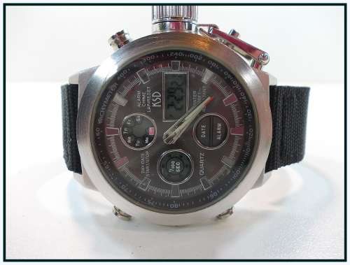 -***NEW KSD DUAL TIME CHRONOGRAPG MENS CANVAS STRAP WATCH**