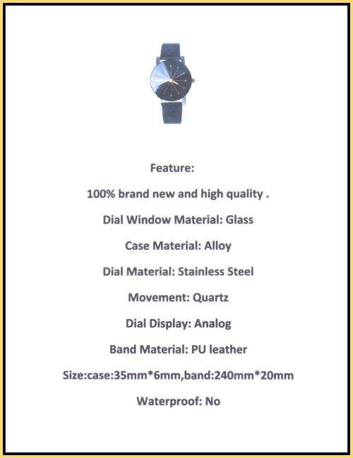 *LADIES LUXURY ANALOG *DAY DATE* DRESS WATCH* DIVIDED DIAL GLOSSY BLACK PU LEATHER STRAP*