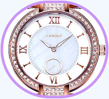 -- * **ELEGANT WHITE UNIQUE SINOBI 8192 SWAROVSKI CRYSTALS*ANALOG DRESS WATCH