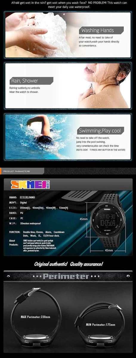 ***SKMEI **Model 1219 ** Dual Time" Rose Gold Chronograph Waterproof  Watch**