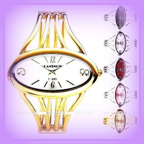 --***LADIES *ELEGANT **CANSNOW **GOLDEN BANGLE **QUARTZ WATCH**