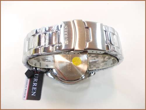 CURREN®8053 HEAVY ALL STEEL MENS AUTO DATE ALL SILVER QUALITY WATCH