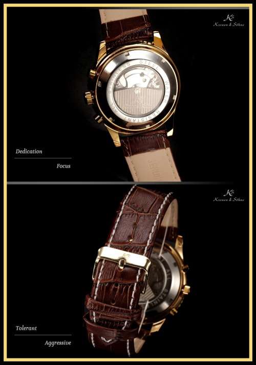 *** KS Men's Classic Date Day White Automatic Mechanical Gold Case Sport Wrist Watch *