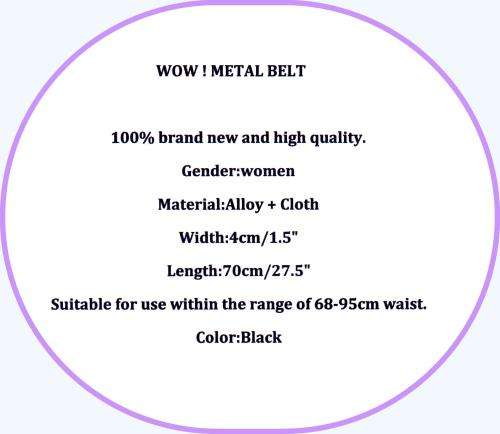 LADIES--***THE WOW!!! FACTOR~  METAL PLATE TRENDY DECORATION HIP BLACK  WAIST  BELT* + MORE !!
