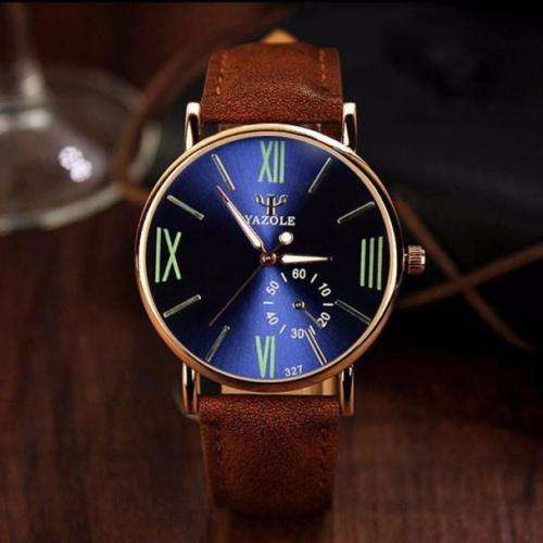 ***Ladies/Men Mode  Leather Stainless Steel Sports Quartz Wrist Watch Uhr