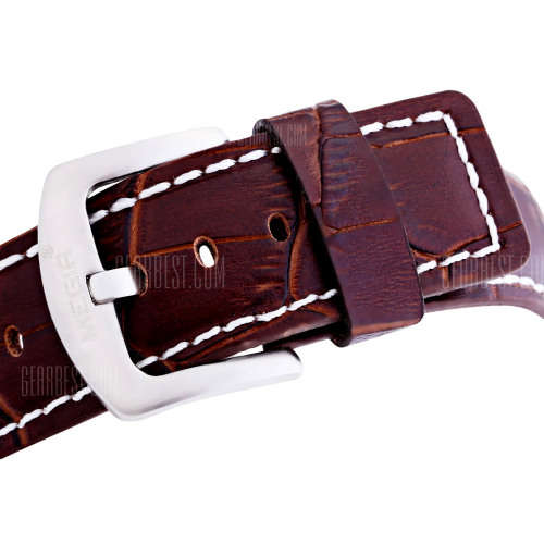 * Megir Brand Top Watch**Silver Luxury Leather Strap Men* 6 Hands * Quartz Wristwatch CHRONOGRAPH