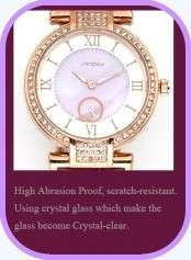 -- * **ELEGANT WHITE UNIQUE SINOBI 8192 SWAROVSKI CRYSTALS*SWISS MOVEMENT* WATCH