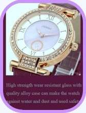 -- * **ELEGANT WHITE UNIQUE SINOBI 8192 SWAROVSKI CRYSTALS*SWISS MOVEMENT* WATCH