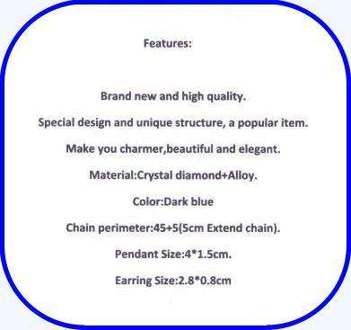 -***LONGWAY**Fashion Austria Crystal Teardrop Earrings Pendant Necklace Element Set *