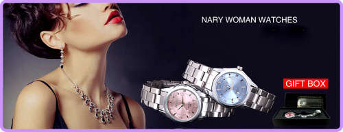 *NARY~ All Steel*  New Fashion women's Rhinestone Quality Dress Watch**