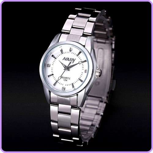 *NARY~ All Steel*  New Fashion women's Rhinestone Quality Dress Watch**