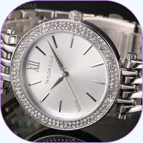 From UK** Magnifisant* Taylor Cole Lady Georgeos Steel Band Bracelet Luxury Watch*