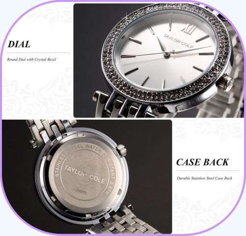 From UK** Magnifisant* Taylor Cole Lady Georgeos Steel Band Bracelet Luxury Watch*