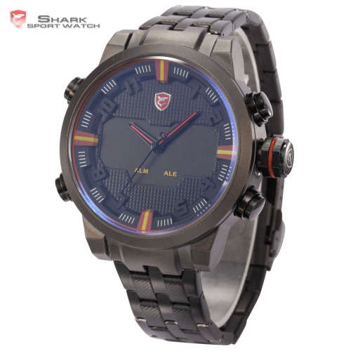 * $99.99 *SHARK*BIG HEAVY* -Luxury Men Digital LED Date Day Quartz Military Sport Wrist Watch