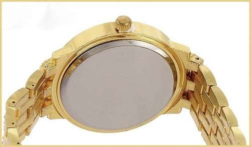 --********LADIES GENEVA* BIG DIAL*GOLD*FULL BLING DESIGNER STYLE  STAINLESS STEEL QUARTZ WATCH**