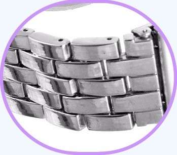 FREE COURIER--**LADIES GENEVA FULL BLING SILVER DESIGNER STYLE  STAINLESS STEEL QUARTZ WATCH**