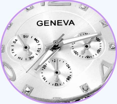 FREE COURIER--**LADIES GENEVA FULL BLING SILVER DESIGNER STYLE  STAINLESS STEEL QUARTZ WATCH**