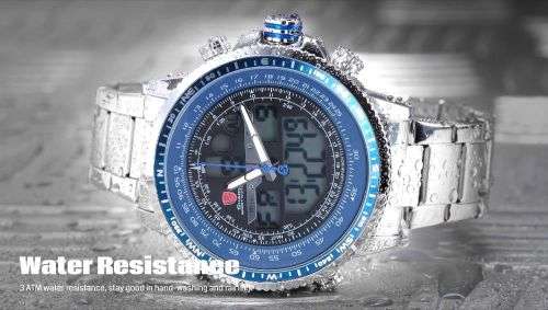 *SHARK*BIG HEAVY*Multfunction -Luxury Men Digital LED Date Day Quartz Military Sport Wrist Watch